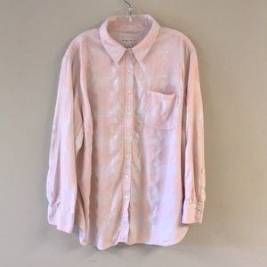 AVA & VIV Soft Shiny Silver Metallic & Pastel Pink Shirt — 3X